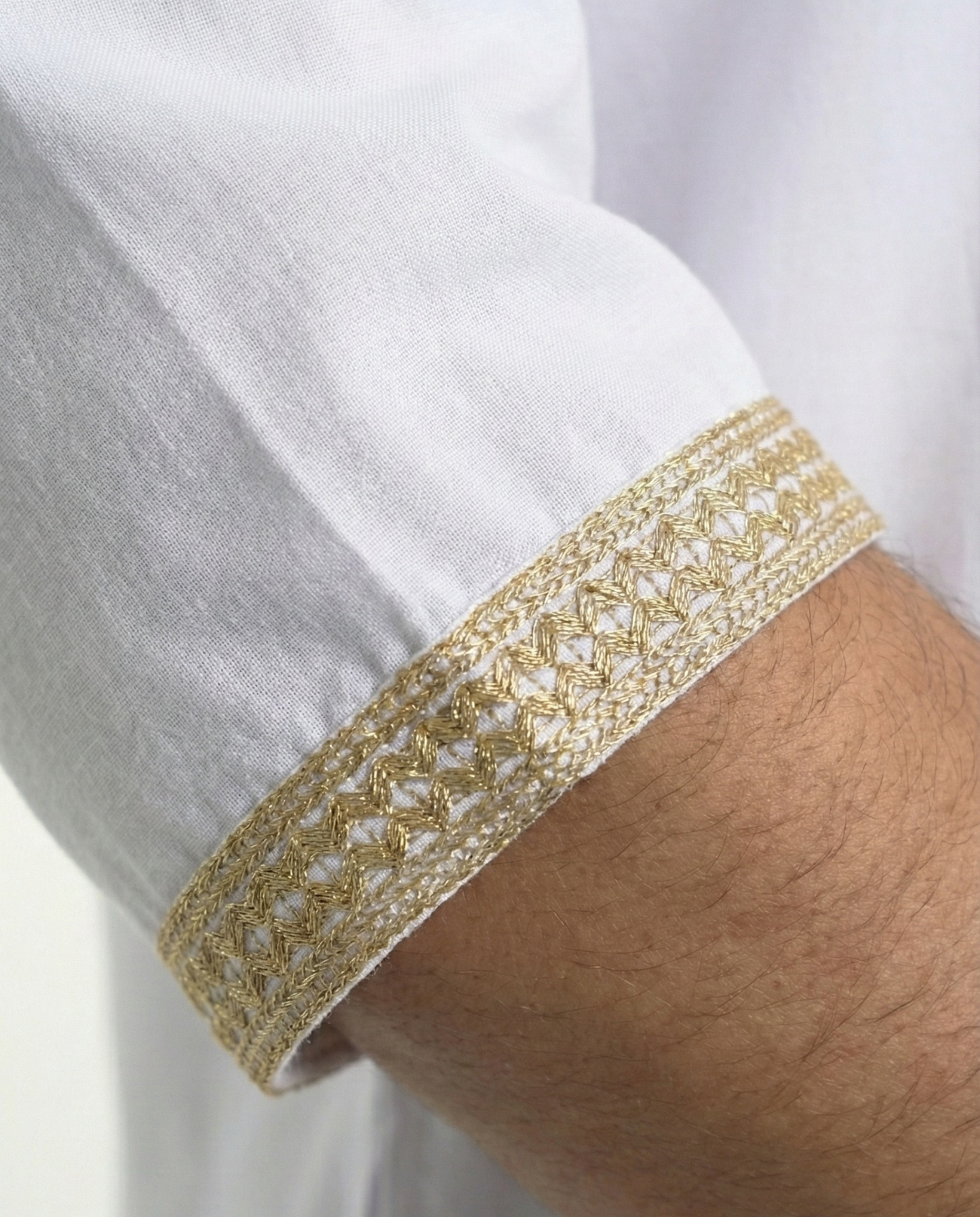 White Gold Moroccan Thobes Mens
