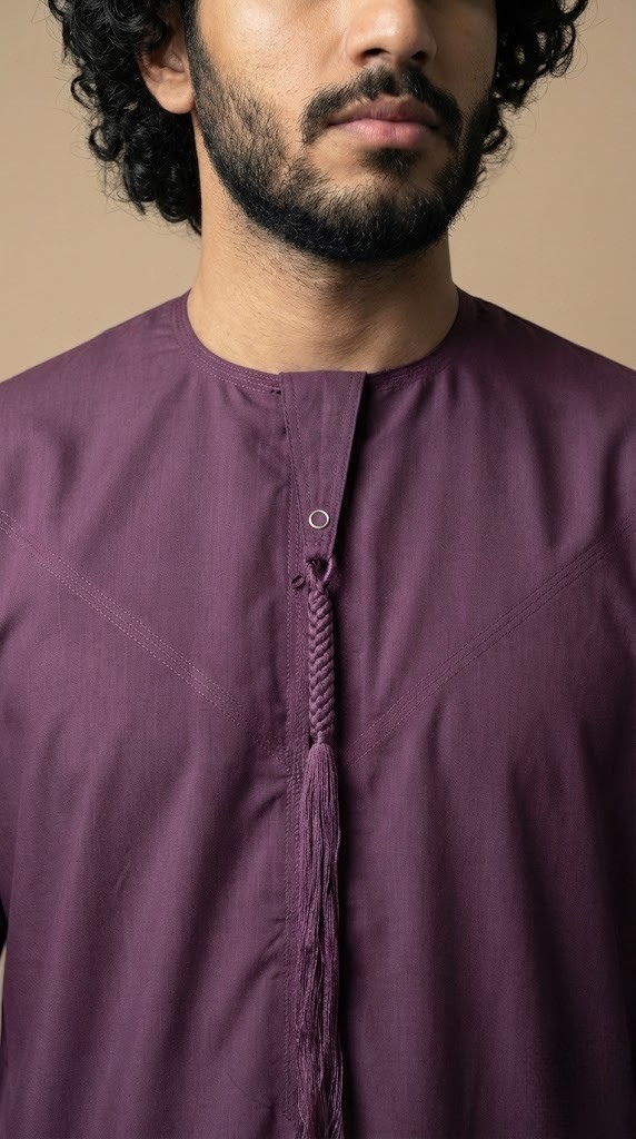 Maroon Emarati Plain Thobes Men’s