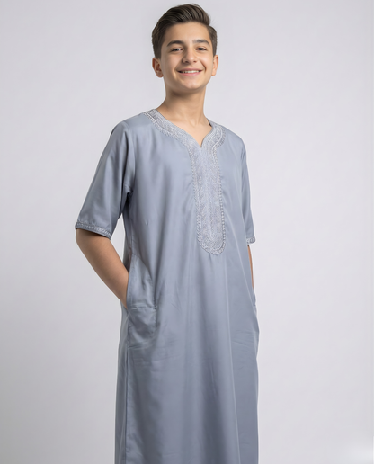Grey Moroccan Thobes Kids