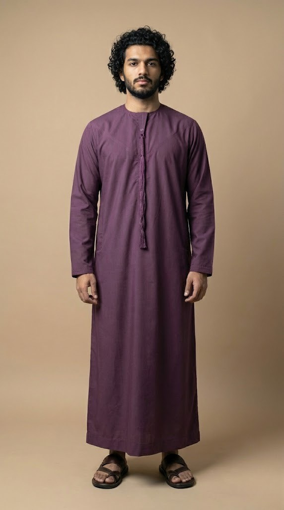 Maroon Emarati Plain Thobes Men’s