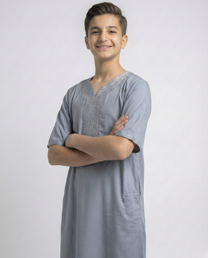 Grey Moroccan Thobes Kids