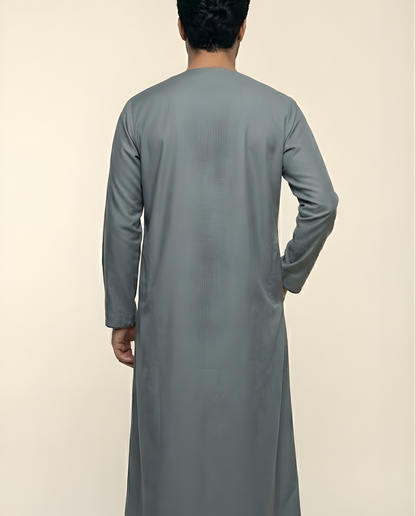 Grey Emarati Embroidery Thobes Men’s