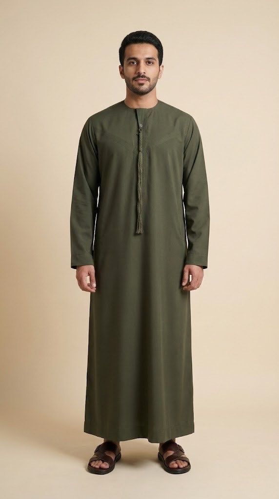 Green Emarati Plain Thobes Men’s
