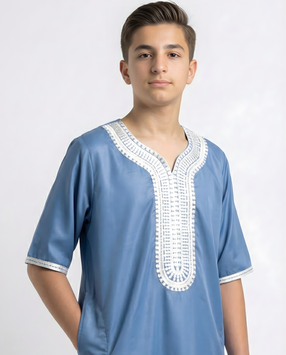 Blue Moroccan Thobes Kid