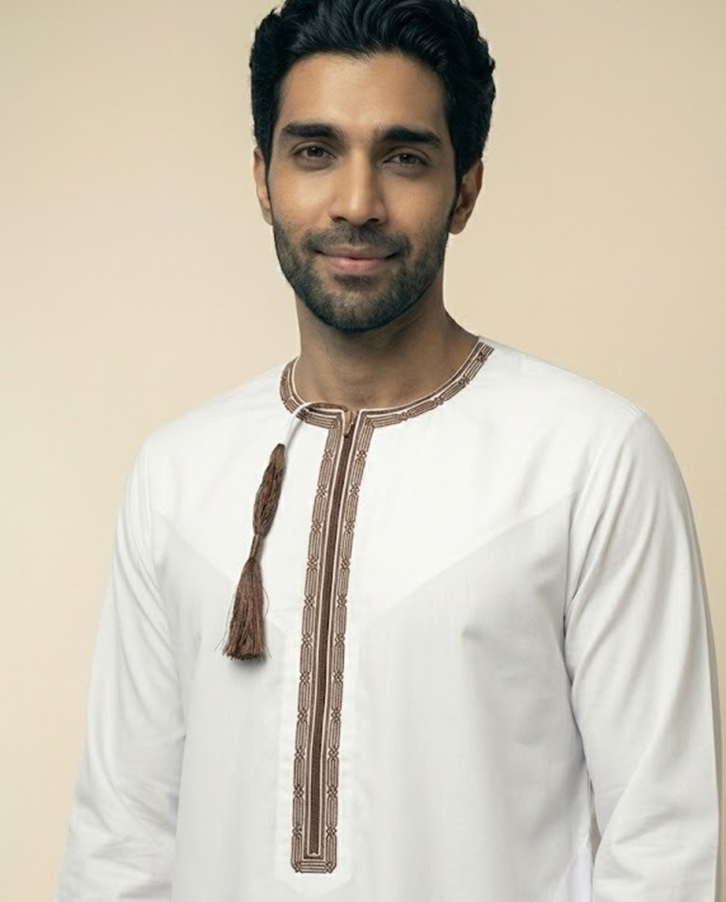 White Emarati Embroidery Thobes Men’s