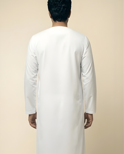 White Emarati Embroidery Thobes Men’s