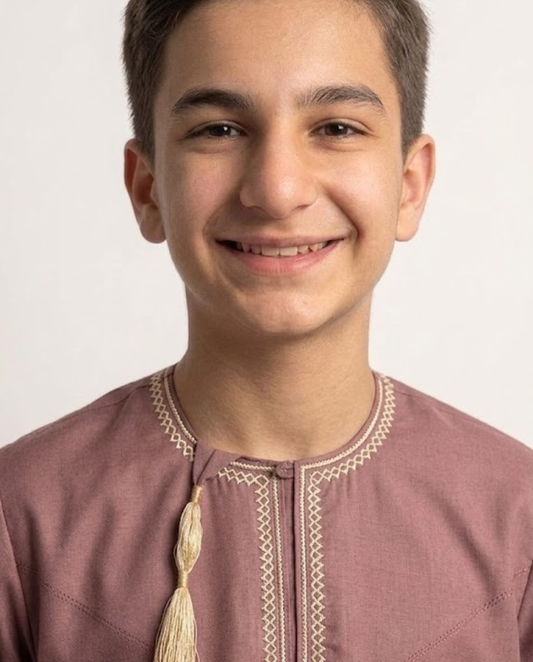 Sage Emarati Embroidery Parents Matching Thobe kid