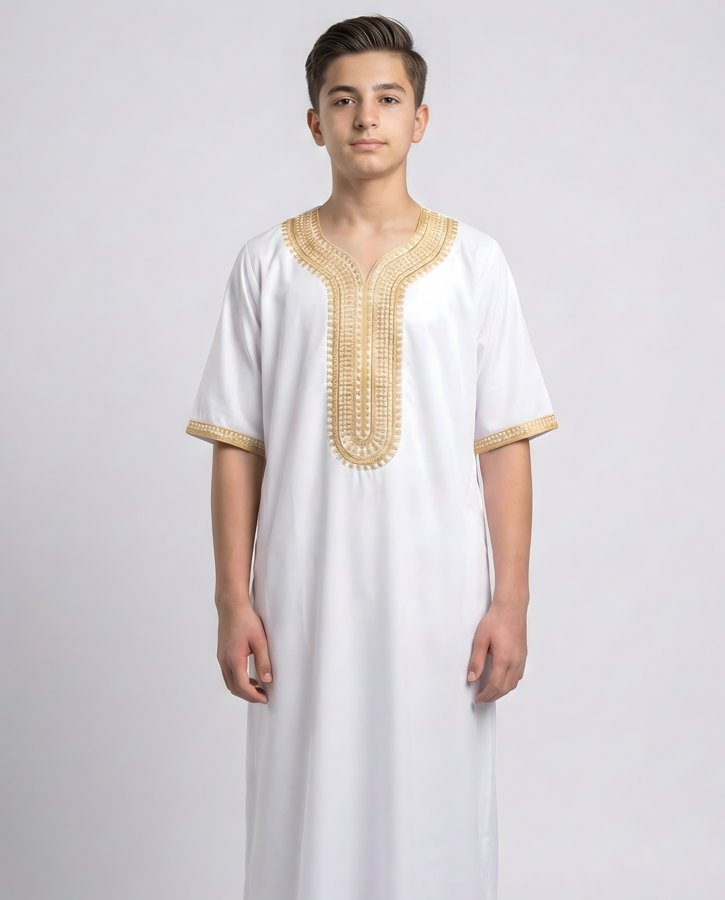 White Moroccan Thobes Kids