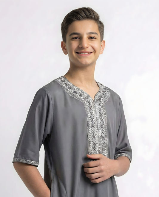 Dark Grey Moroccan Thobes kids