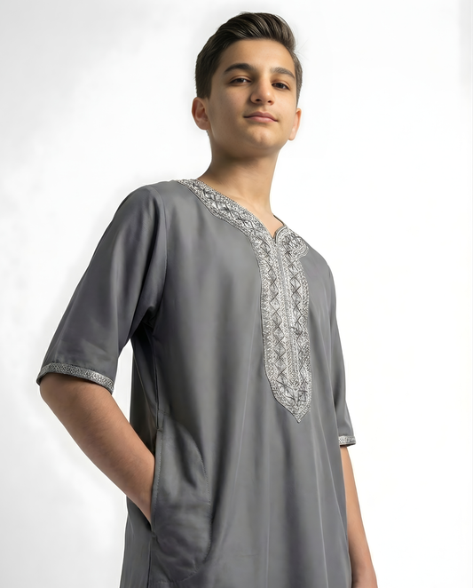 Dark Grey Moroccan Thobes kids