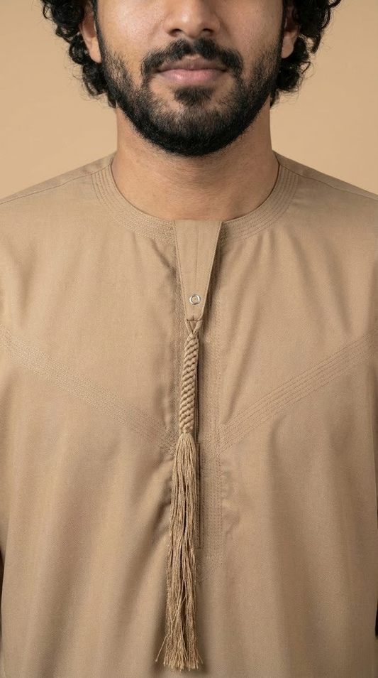 Beige Emarati Plain Thobes Men’s