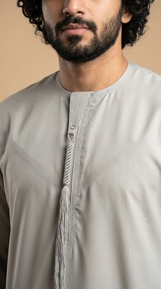Light Grey Emarati Plain Thobes Men’s