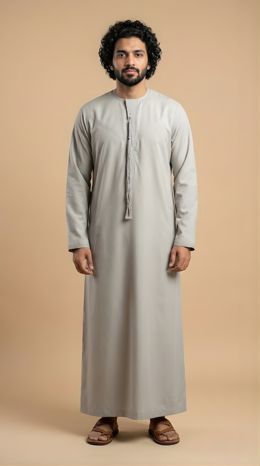 Light Grey Emarati Plain Thobes Men’s