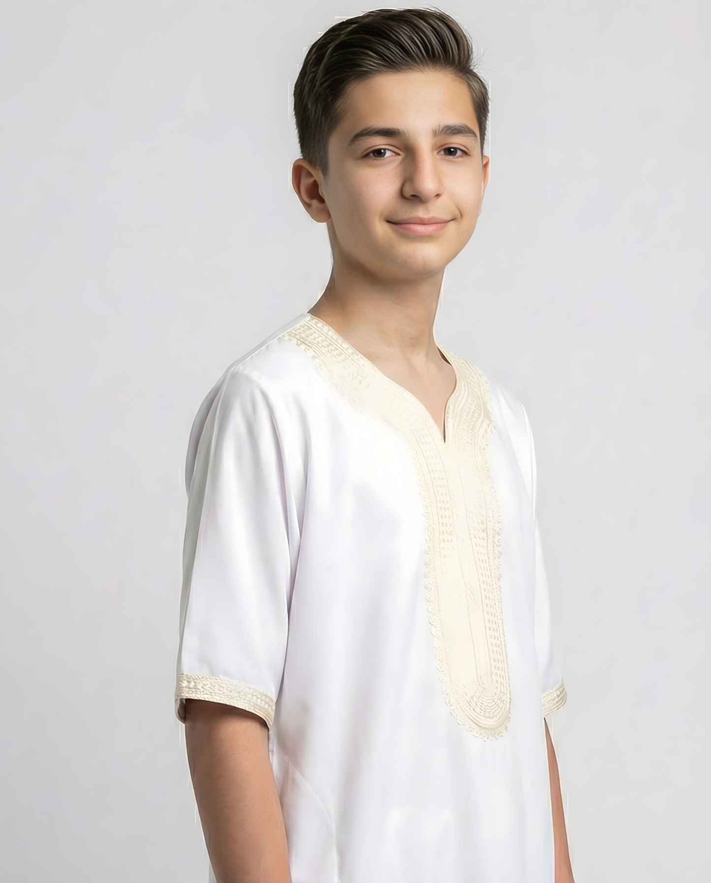 White Gold Moroccan Thobes Kids