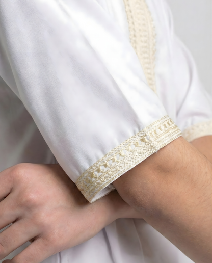 White Gold Moroccan Thobes Kids