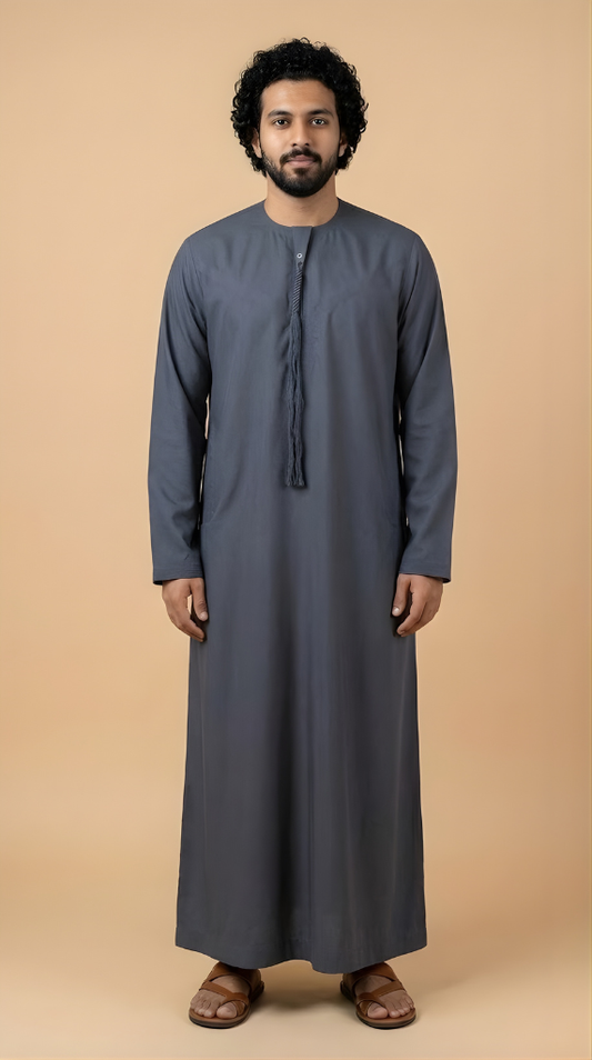 Dark Grey Emarati Plain Thobes Men’s