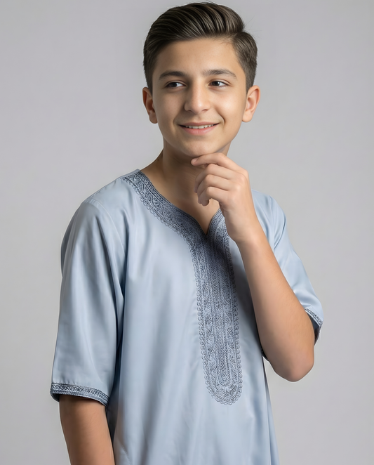 Sky Blue Moroccan Thobes Kids