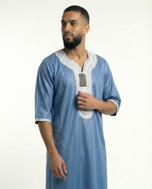 Blue Moroccan Thobes Mens