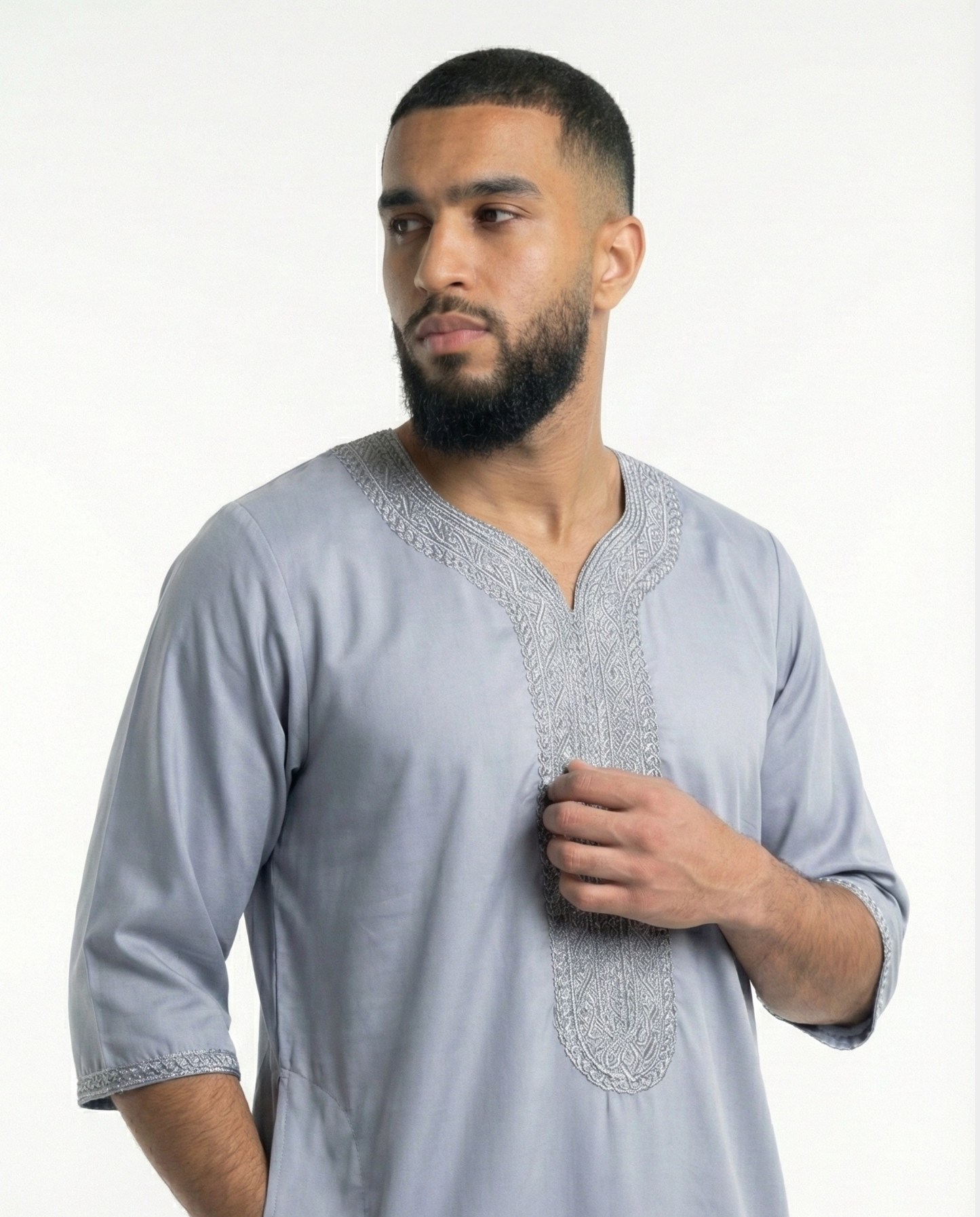 Grey Moroccan Thobes Men