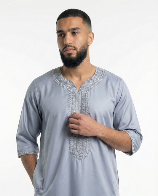 Grey Moroccan Thobes Men
