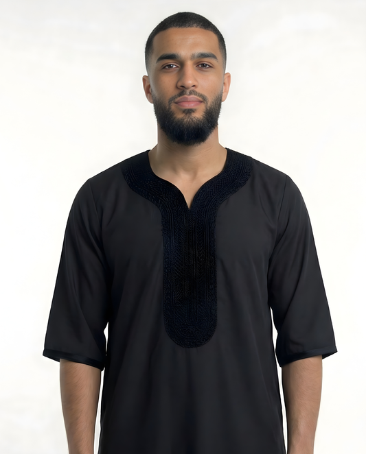 Black Moroccan Thobes Men