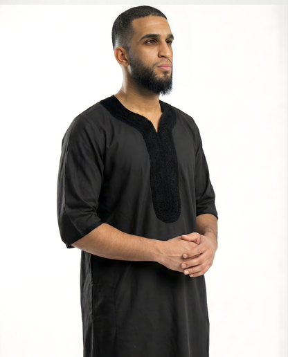 Black Moroccan Thobes Men