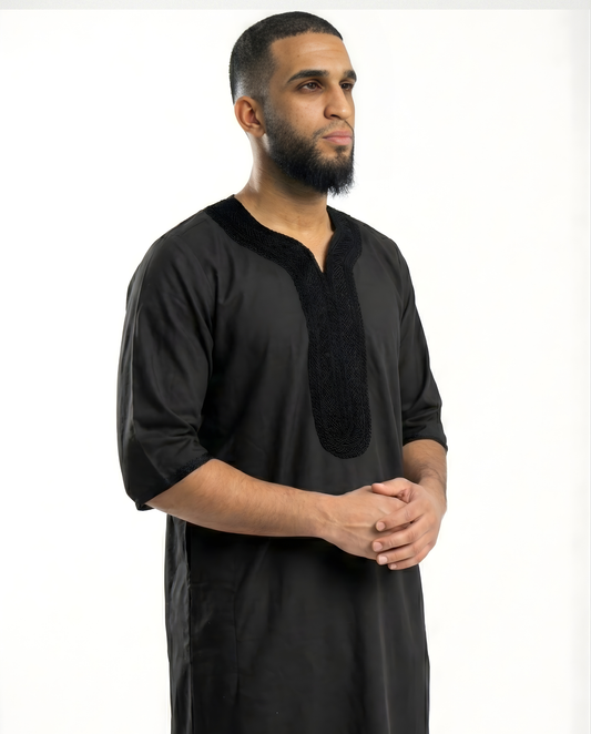 Black Moroccan Thobes Men