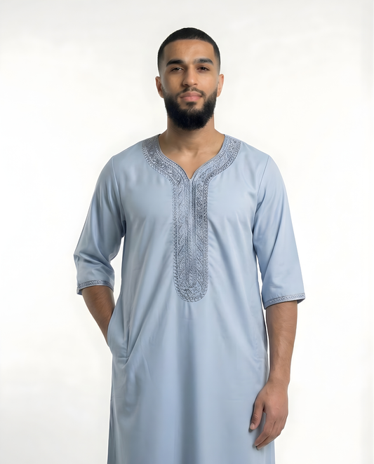 Sky Blue Moroccan Thobes Men