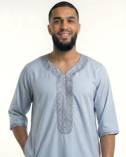 Sky Blue Moroccan Thobes Men