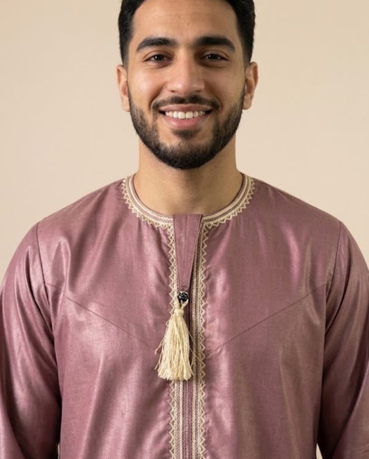 Sage Emarati Embroidery Matching Thobe Men