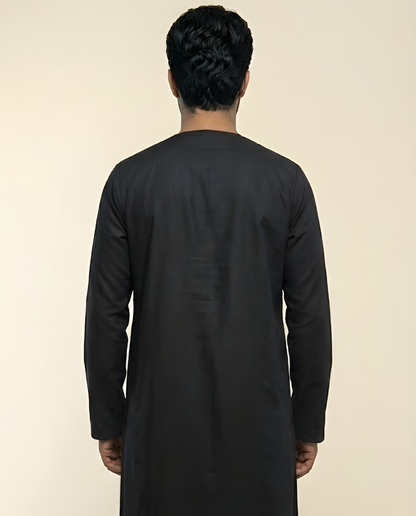 Black Emarati Embroidery Thobes Men’s