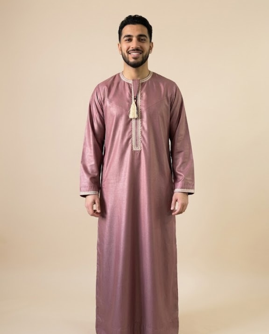 Sage Emarati Embroidery Matching Thobe Men